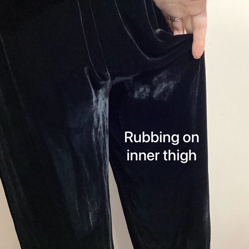 Vtg 90s Y2K Silk Blend Velvet Pants Size M Phoebe Buffay - Picture 11 of 13